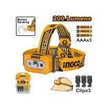 INGCO Fejlámpa 200 lm