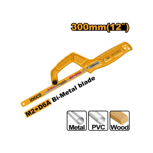 INGCO Kézi fémfűrész 300 mm bimetál lappal