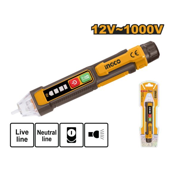 INGCO Fáziskereső érintésmentes mérés 12-1000 V-ig szigetelt