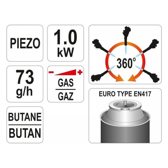 YATO gázégő fej 1 kW 1000 C