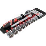 YATO Dugókulcs készlet 3/8" 12 db-os racsnis hajtókarral 
