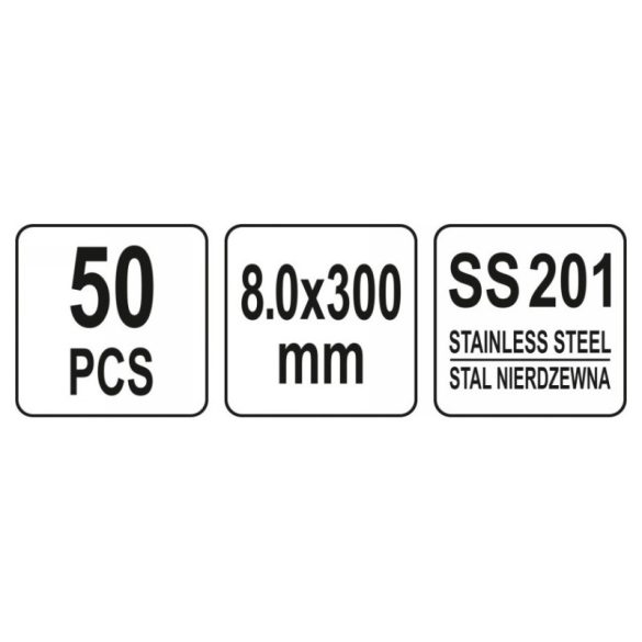 YATO Kábelkötegelő inox 300x8mm